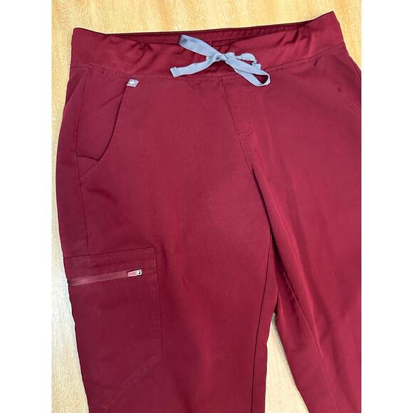 Figs Zamora Jogger Scrub Pants BURGUNDY Medium - Picture 2 of 6